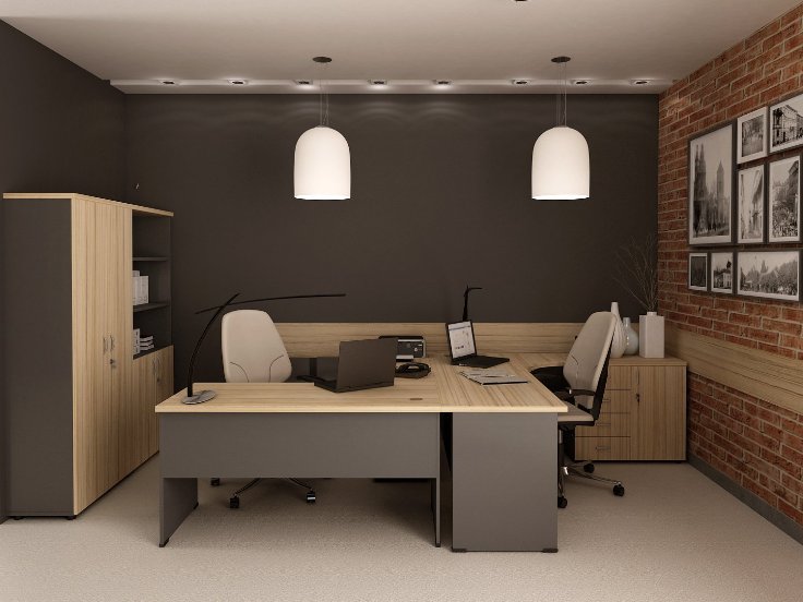 дизайн маленького кабинета